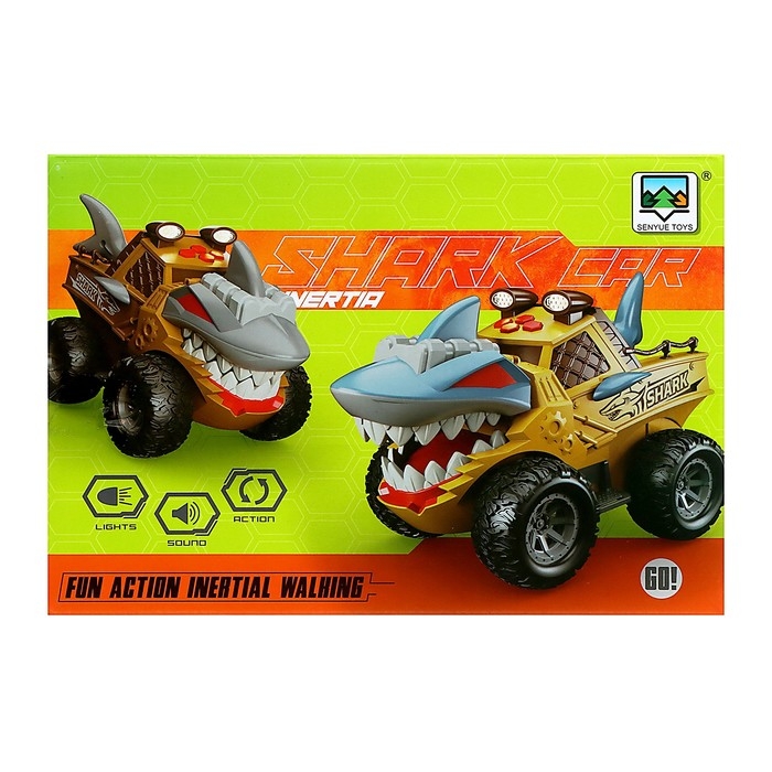 Машина инерционная Shark, свет, цвет жёлтый Машина инерционная Shark, свет, цвет жёлтый