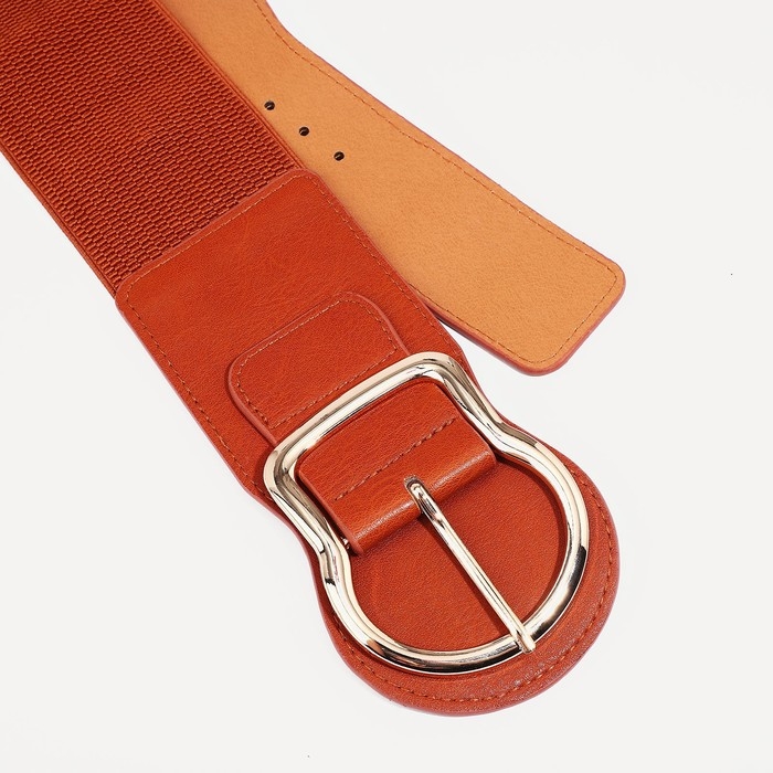 Ремень женский, ширина 8 см, на резинке, пряжка металл, цвет рыжий Ремень женский, ширина 8 см, на резинке, пряжка металл, цвет рыжий