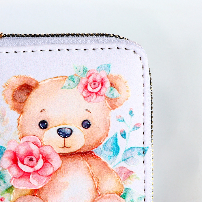 Кошелёк детский на молнии «Выбражулька», цвет белый