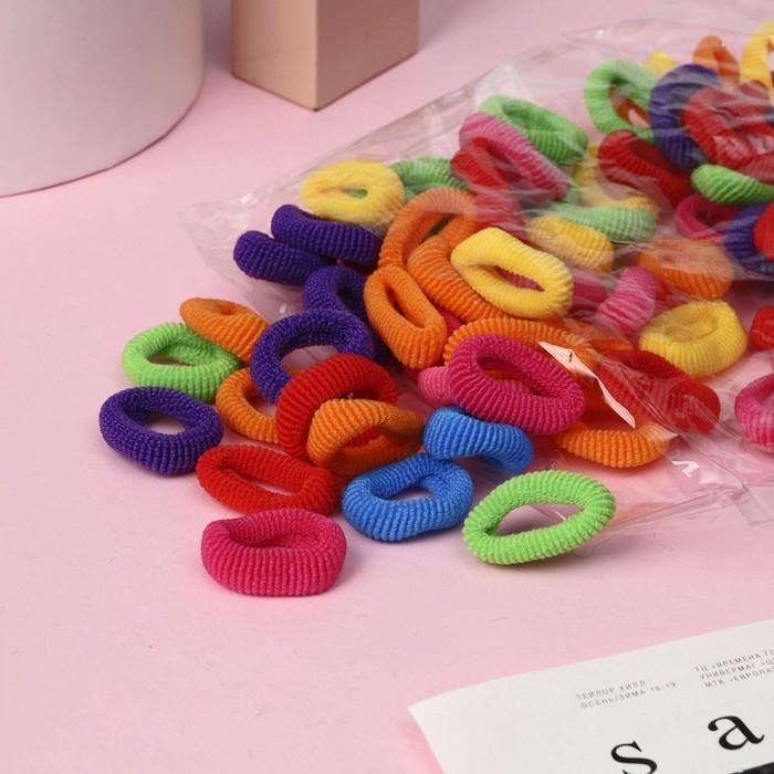 Резинка для волос  Резинка для волос "Махрушка" (набор 100 шт) классика, 2,5 см