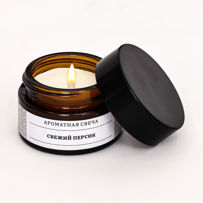 Свеча ароматическая в банке  Свеча ароматическая в банке "Свежий персик", соевый воск, 12 г