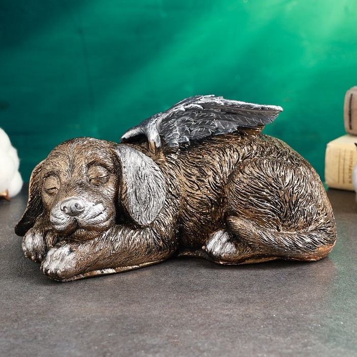 Копилка Копилка "Песик ангел" 21х12см, бонза с серебром