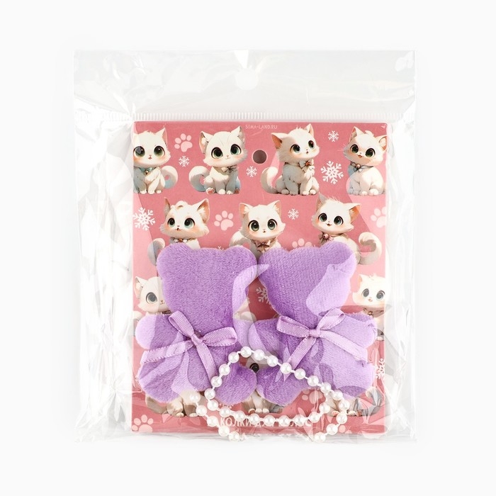 Заколки мишки новогодние «Зимние-котики»,на Новый год, набор 2 шт, 5 х 4 см Заколки мишки новогодние «Зимние-котики»,на Новый год, набор 2 шт, 5 х 4 см