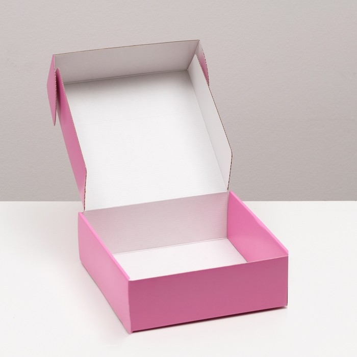 Коробка самосборная, розовая, 23 х 23 х 8 см Коробка самосборная, розовая, 23 х 23 х 8 см
