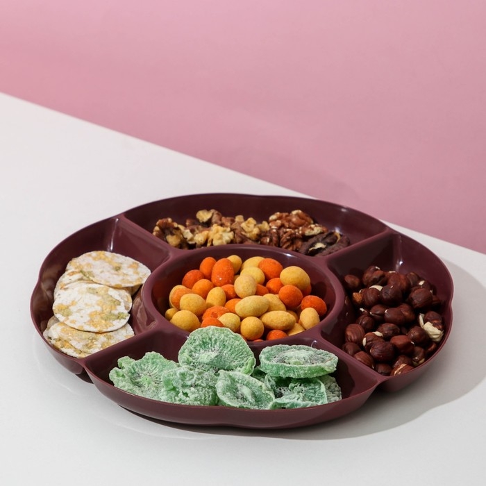 Менажница круглая Доляна «Радуга», 5 секций, 24×2 см, цвет МИКС Менажница круглая Доляна «Радуга», 5 секций, 24×2 см, цвет МИКС