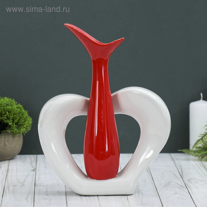 Ваза керамика настольная Ваза керамика настольная "Лилия" d 2 см 30х23х6,5 см v-250 мл, микс