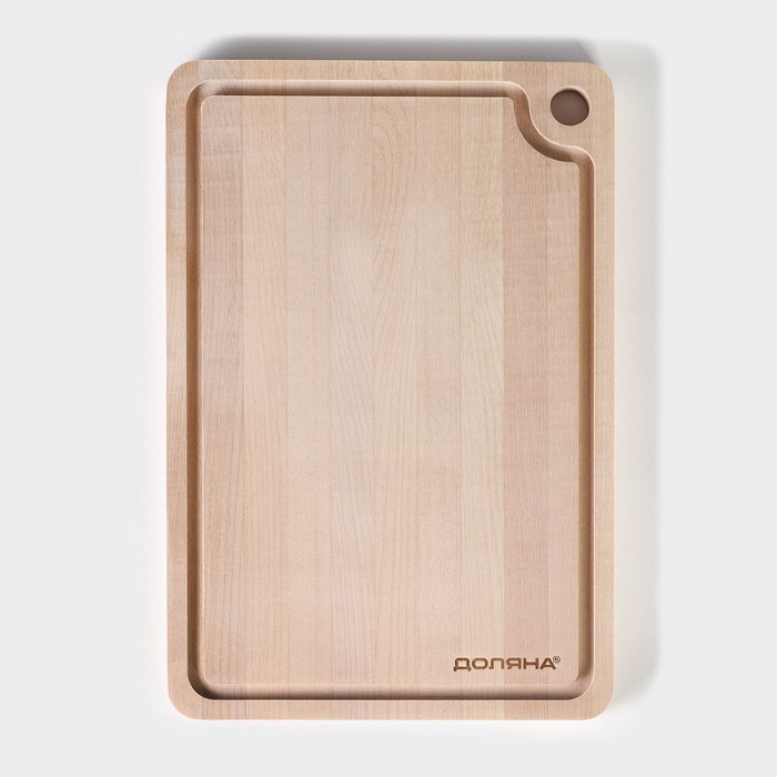 Доска разделочная с канавкой, 33×22×1,5 см, берёза