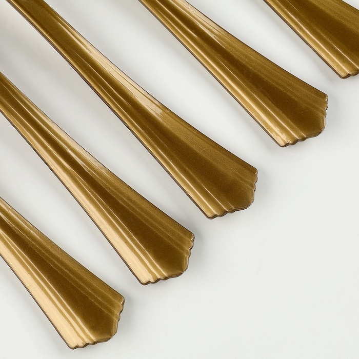 Вилки пластиковые, в наборе 6 шт., цвет золото