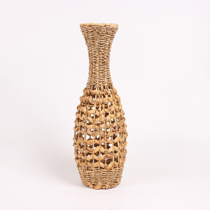 Ваза плетеная, 13/19/13х55 см, камыш, морские водоросли Ваза плетеная, 13/19/13х55 см, камыш, морские водоросли