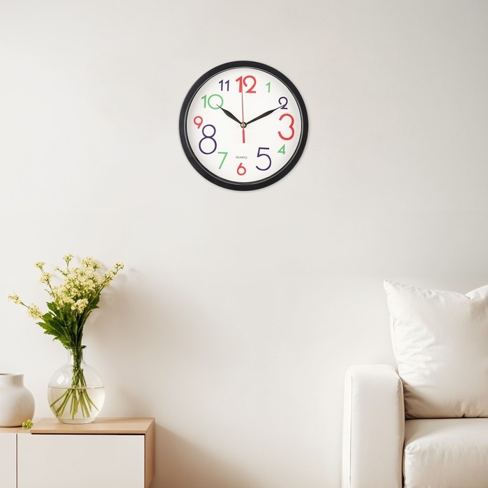 Часы настенные Часы настенные "Цветные цифры", d-19.5 см, дискретный ход