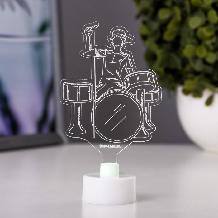 Светильник Светильник "Барабанщик" LED RGB 6 цветов от батареек LR1130, 3шт 7х10,5 см RISALUX