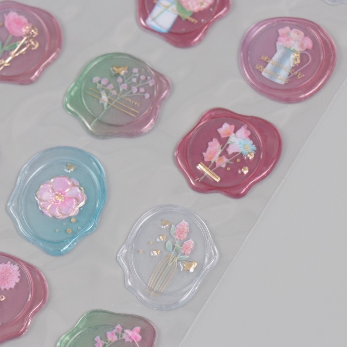 Наклейки для творчества пластик Наклейки для творчества пластик "Цветочные богатства" 9,3х20,4 см