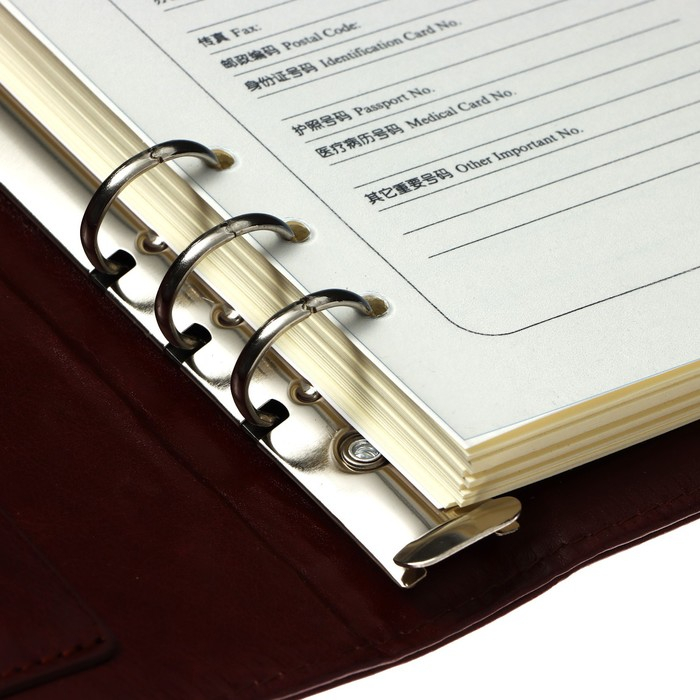 Органайзер на кольцах  Органайзер на кольцах "Классика" А5, 96 листов в линейку с ремешком, МИКС