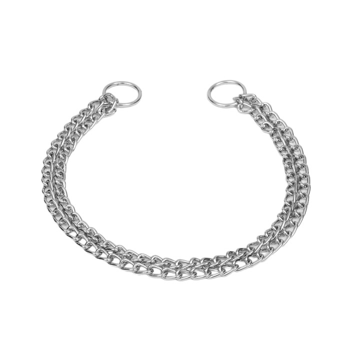 Ошейник - удавка металлический двухрядный, 55 см, толщина проволоки 2,5 мм Ошейник - удавка металлический двухрядный, 55 см, толщина проволоки 2,5 мм