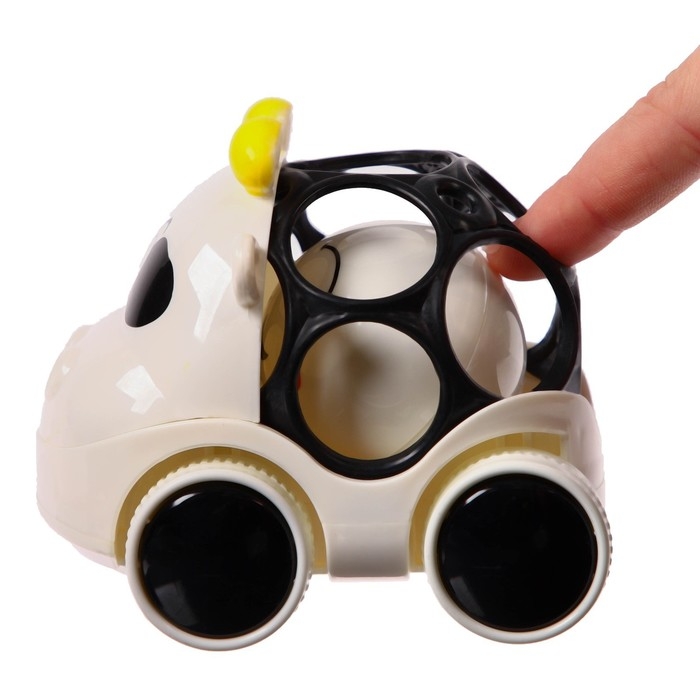 Машинка - погремушка «Коровка», с эластичными элементами, Крошка Я Машинка - погремушка «Коровка», с эластичными элементами, Крошка Я