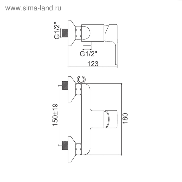Смеситель для душа Accoona A8067M, однорычажный, бирюзовый Смеситель для душа Accoona A8067M, однорычажный, бирюзовый