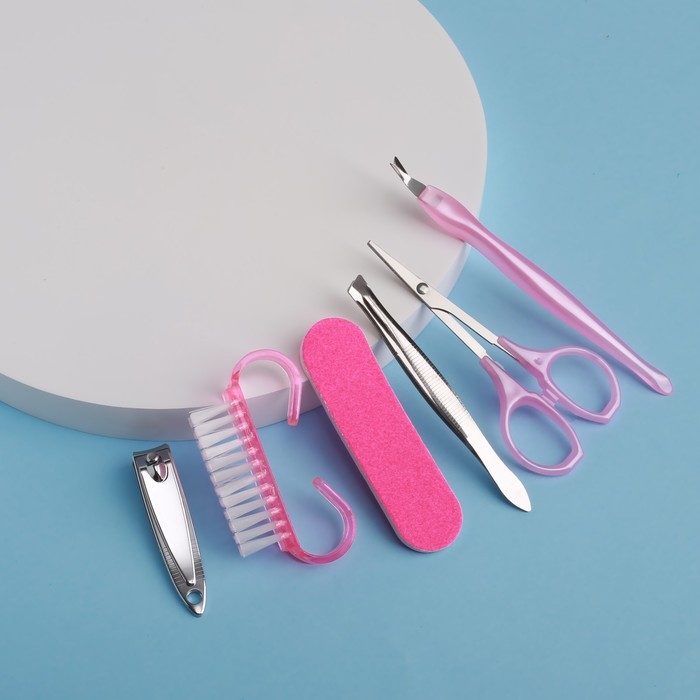 Набор маникюрный, 6 предметов, цвет МИКС Набор маникюрный, 6 предметов, цвет МИКС