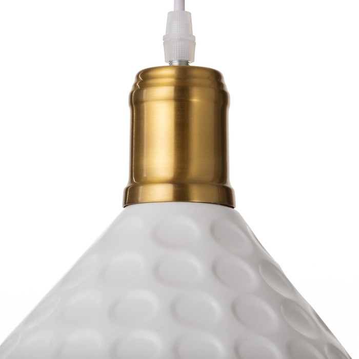 Светильник Светильник "Чеканка" Е27 40Вт белый-золото 24х24х17-117 см