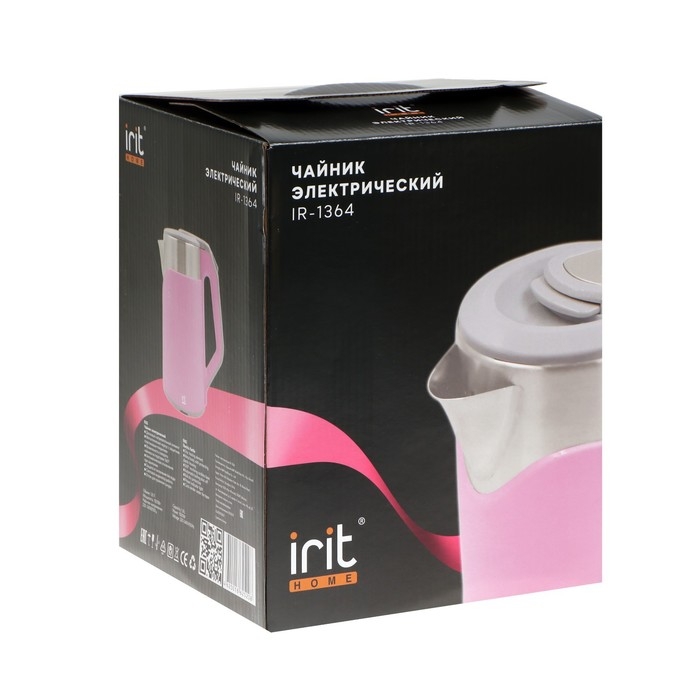 Чайник электрический Irit IR-1364, металл, 1.8 л, 1500 Вт, бежевый Чайник электрический Irit IR-1364, металл, 1.8 л, 1500 Вт, бежевый