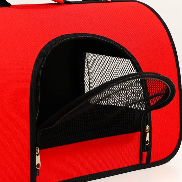 Сумка - переноска для животных, 2 входа, 46 х 28,5 х 30 см, красная Сумка - переноска для животных, 2 входа, 46 х 28,5 х 30 см, красная