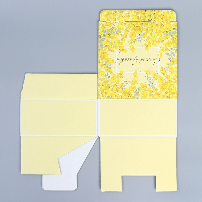 Коробка подарочная сборная, упаковка, «Мимоза», 15 х 15 х 7 см Коробка подарочная сборная, упаковка, «Мимоза», 15 х 15 х 7 см