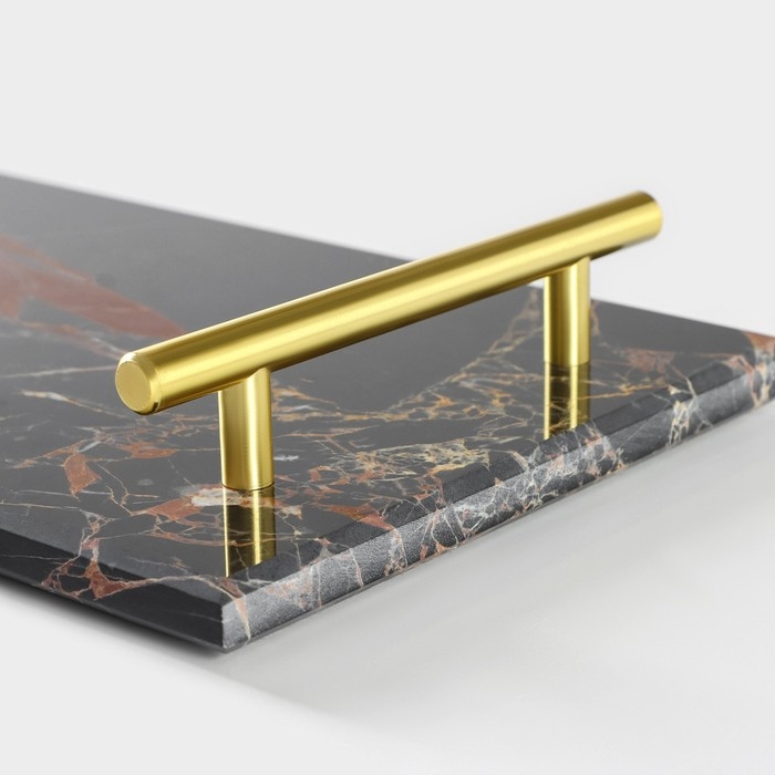 Поднос из мрамора Magistro Marble, 38×18 см, цвет чёрный Поднос из мрамора Magistro Marble, 38×18 см, цвет чёрный