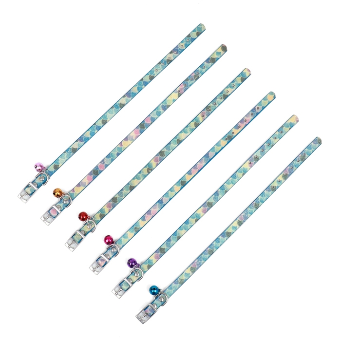 Ошейник Ошейник "Русалка", искусственная кожа, 31 х 1 см, микс цветов