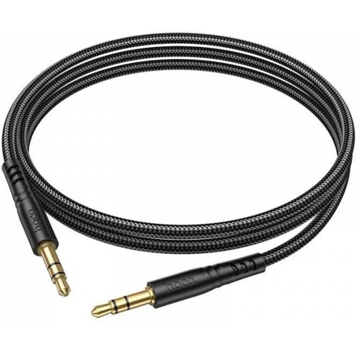 Кабель AUX Hoco UPA24, Jack 3.5 мм (m) - Jack 3.5 мм (m), 1 м, нейлон, чёрный Кабель AUX Hoco UPA24, Jack 3.5 мм (m) - Jack 3.5 мм (m), 1 м, нейлон, чёрный