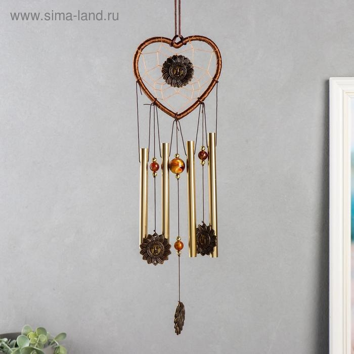 Музыка ветра+ловец снов Музыка ветра+ловец снов "Солнце в сердце" 4 трубки 40 см