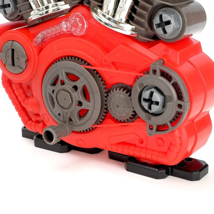 Конструктор «Двигатель внутреннего сгорания», световые и звуковые эффекты, 31 деталь Конструктор «Двигатель внутреннего сгорания», световые и звуковые эффекты, 31 деталь