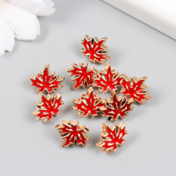 Пуговица пластик для творчества Пуговица пластик для творчества "Кленовый лист" набор 10 шт 1,2х1,4х0,7 см