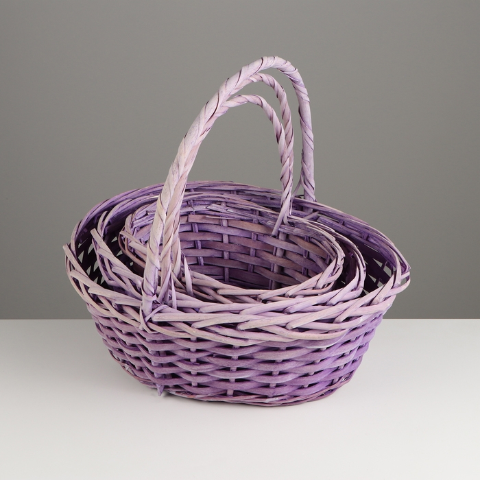 Набор корзин плетеных, 38х30хH14/35см, 33x25xH12.5/30см, 28x20xH11/25см, 3 шт, ива Набор корзин плетеных, 38х30хH14/35см, 33x25xH12.5/30см, 28x20xH11/25см, 3 шт, ива