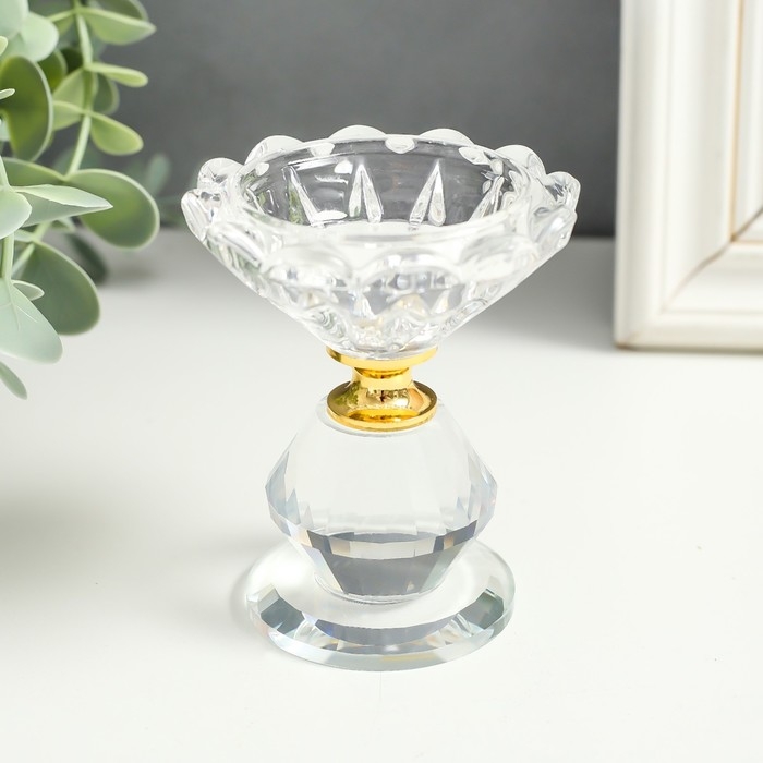 Подсвечник стекло на 1 свечу Подсвечник стекло на 1 свечу "Распустившийся бутон" 8х7х7 см