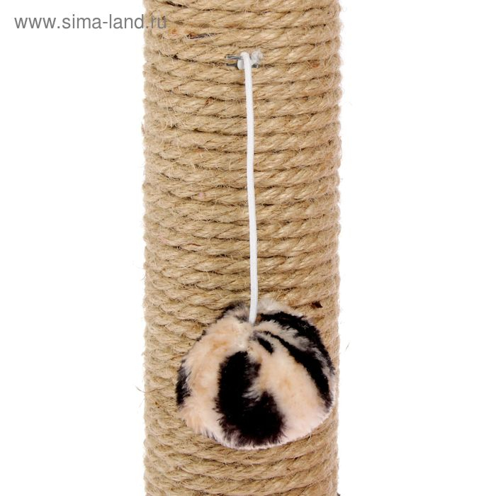 Когтеточка  Когтеточка "Столбик" с двумя  грибами, джут  43 х 36 х 31 см, МИКС ЦВЕТОВ