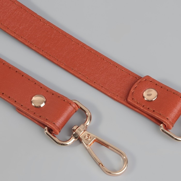 Ручка для сумки, с карабинами, 60 ± 1 см × 2 см, цвет светло-коричневый Ручка для сумки, с карабинами, 60 ± 1 см × 2 см, цвет светло-коричневый