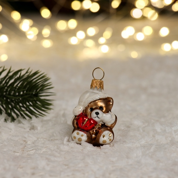 Елочное украшение Елочное украшение "Медвежонок с сердечком", мини серия "ВС", в подарочной упаковке, h-5
