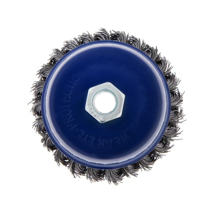 Щетка металлическая для УШМ ТУНДРА, крученая проволока,  Щетка металлическая для УШМ ТУНДРА, крученая проволока, "чашка", М14, 100 мм