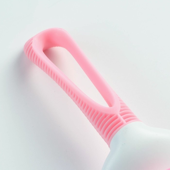 Пуходёрка с самоочисткой Пижон Premium округлая, с каплями, облегчённая,10 х 19 см, розовая 74379 Пуходёрка с самоочисткой Пижон Premium округлая, с каплями, облегчённая,10 х 19 см, розовая 74379