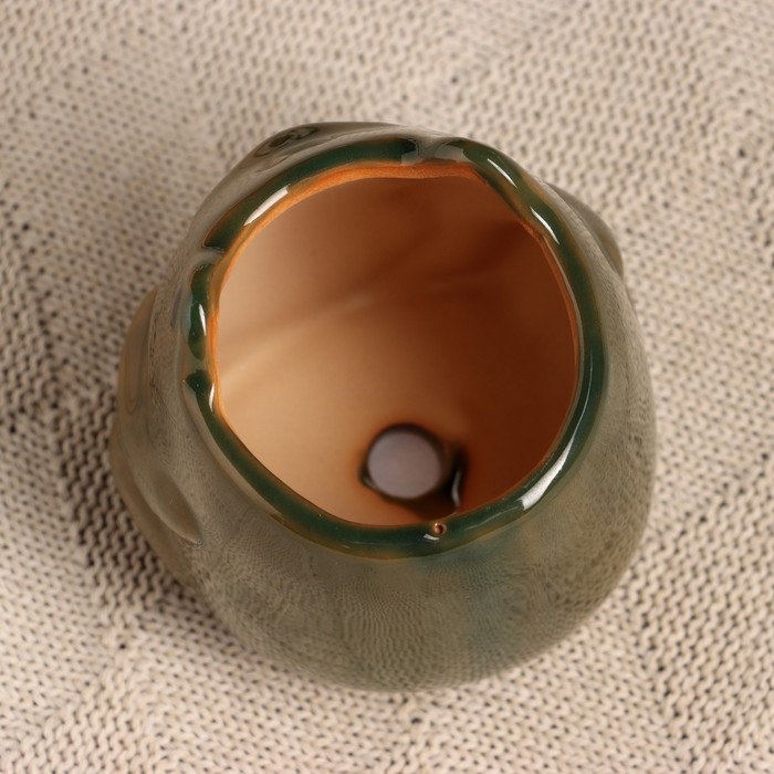 Горшок Горшок "Лягушка" зеленый, 8,5х8х9см