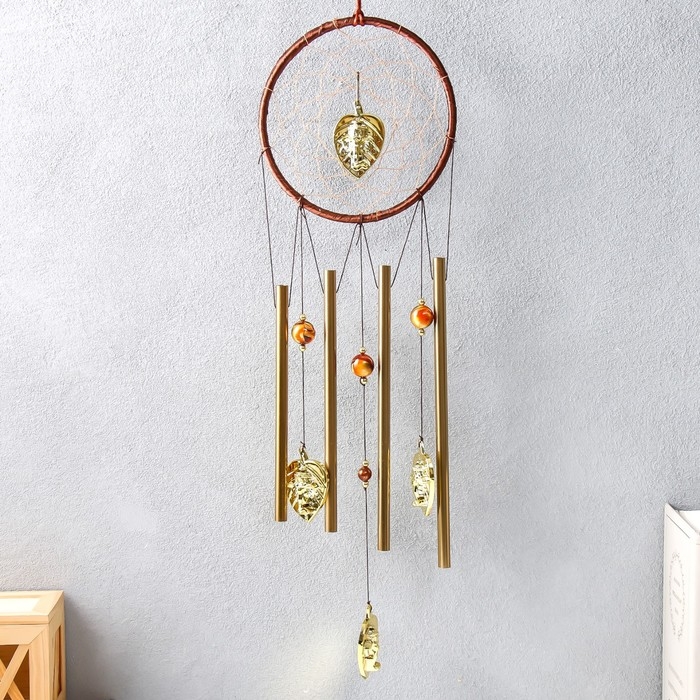 Музыка ветра+ловец снов Музыка ветра+ловец снов "Ганеша в круге" 4 трубки 52 см