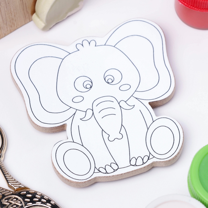 Раскраска-магнит Раскраска-магнит "Слоник", многоразовая, 8х6,5 см