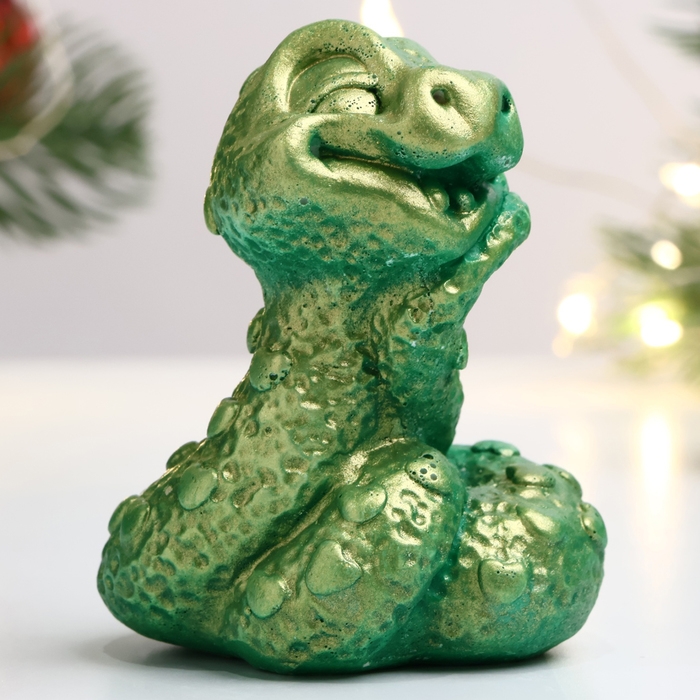 Новый год. Символ 2025. Фигура Новый год. Символ 2025. Фигура "Змея малыш" светло-зеленая, 5х4см