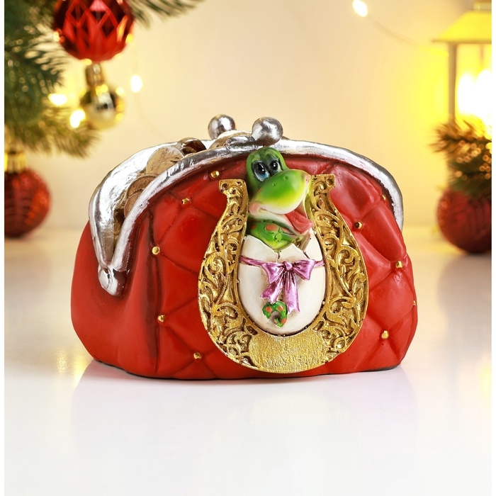 Копилка  Копилка "Кошелек со змейкой и подковой" цветная