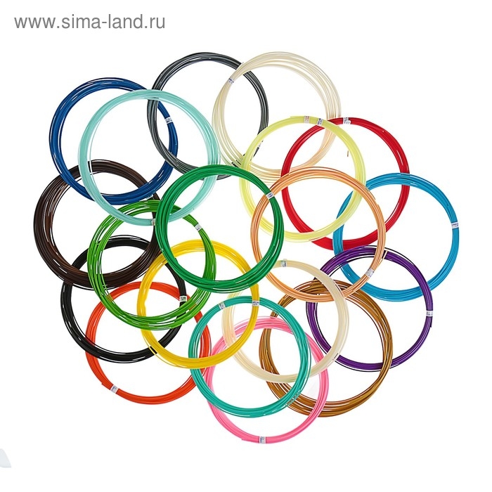 Пластик UNID ABS-20, для 3Д ручки, по 10 м, 20 цветов в наборе Пластик UNID ABS-20, для 3Д ручки, по 10 м, 20 цветов в наборе