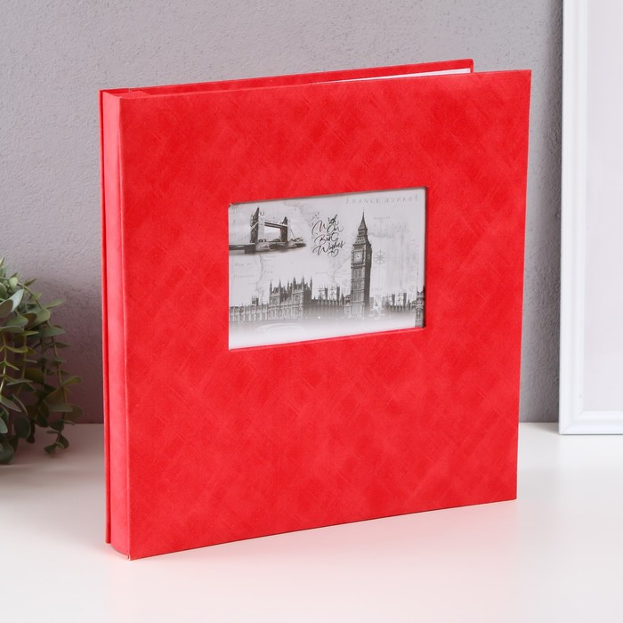 Фотоальбом магнитный 20 листов Фотоальбом магнитный 20 листов "Декоративная штукатурка - штрихи" кожзам МИКС 34х33х5 см