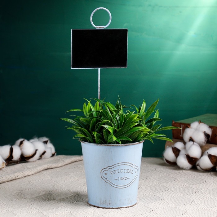 Кашпо  Кашпо "Ведерко Бьёрн" с табличкой для записей, МИКС, 10х8х10см