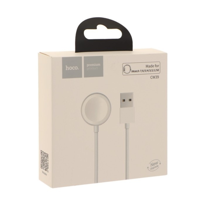 Беспроводное зарядное устройство Hoco CW39, MagSafe, магнит, USB, 1 А, 1,2 м , белое