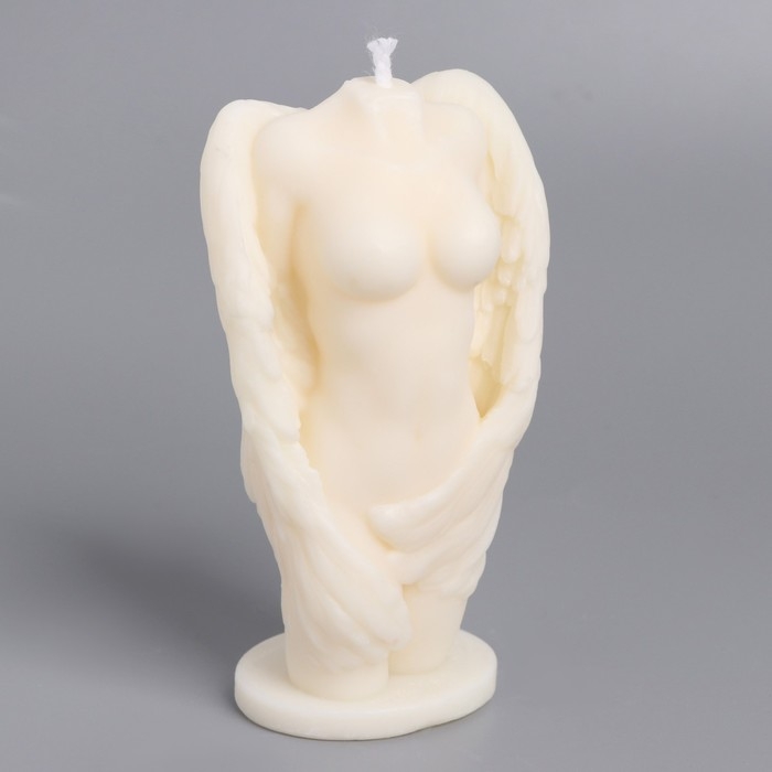 Свеча фигурная из натурального воска  Свеча фигурная из натурального воска "Женская фигура. Ангел", 9,5 см, 70 г, 1 ч, белый