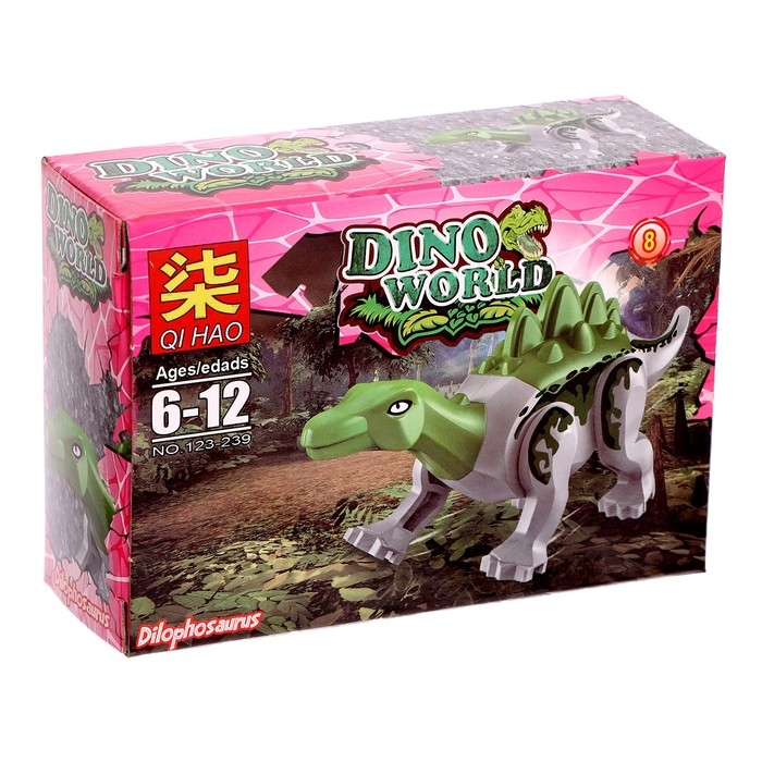 Конструктор блочный «Динозавры», 12 видов, МИКС