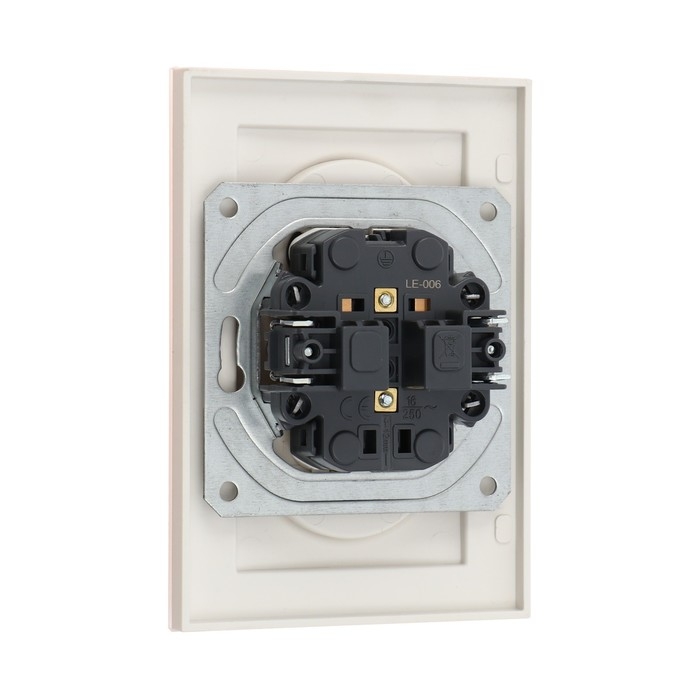 Розетка двухместная TOT Matte Glass, 10 А, скрытая, без з/к, стекло, бежевая